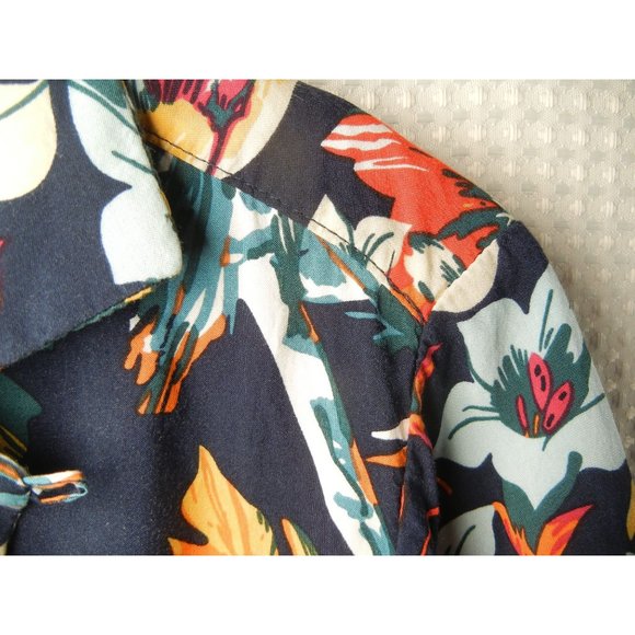 Hawaiian floral  multicolor blouse, woman's large Denim & Flower Ricky Signh - Picture 7 of 7